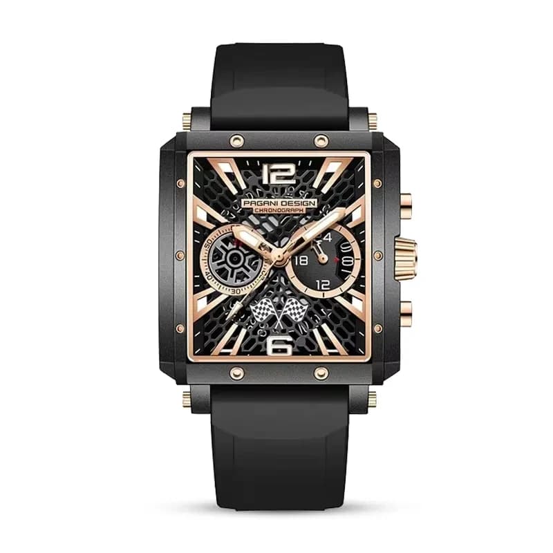 Pagani Design PD-1725 Racing Series Black Silicone Strap Men's Watch
