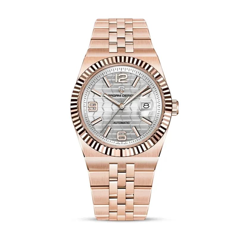 Pagani Design Land Dweller Rose-Tone Silver Dial Men's Watch | PD-YS027