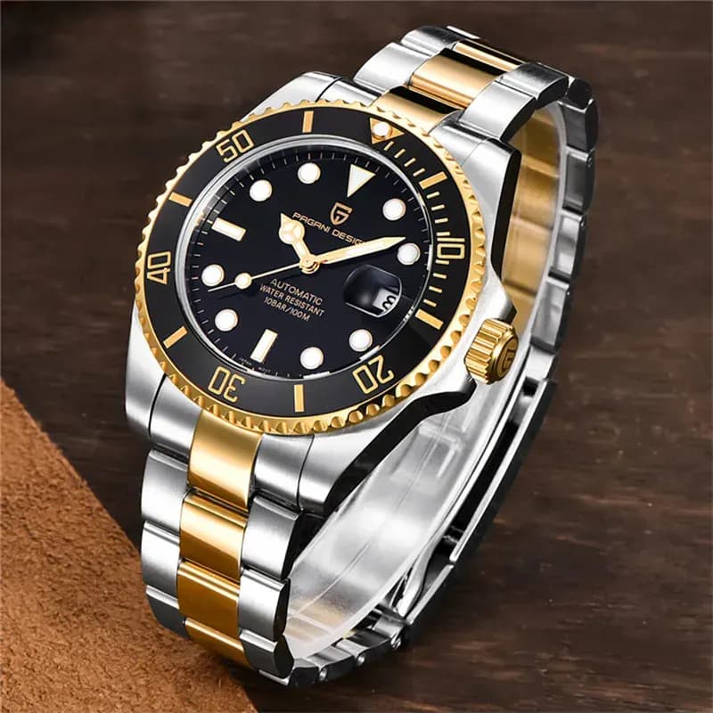 Pagani Design PD-1639 Submariner Two-tone Black Dial Men's Watch secondary view