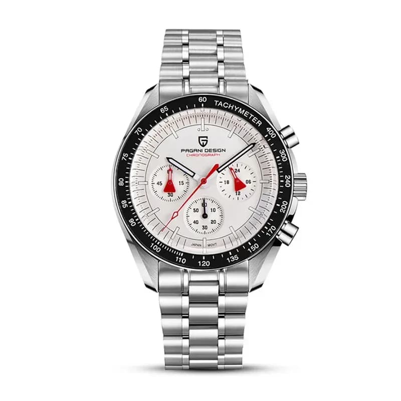 Pagani Design PD-1701 Speedmaster Chronograph White Dial Men's Watch