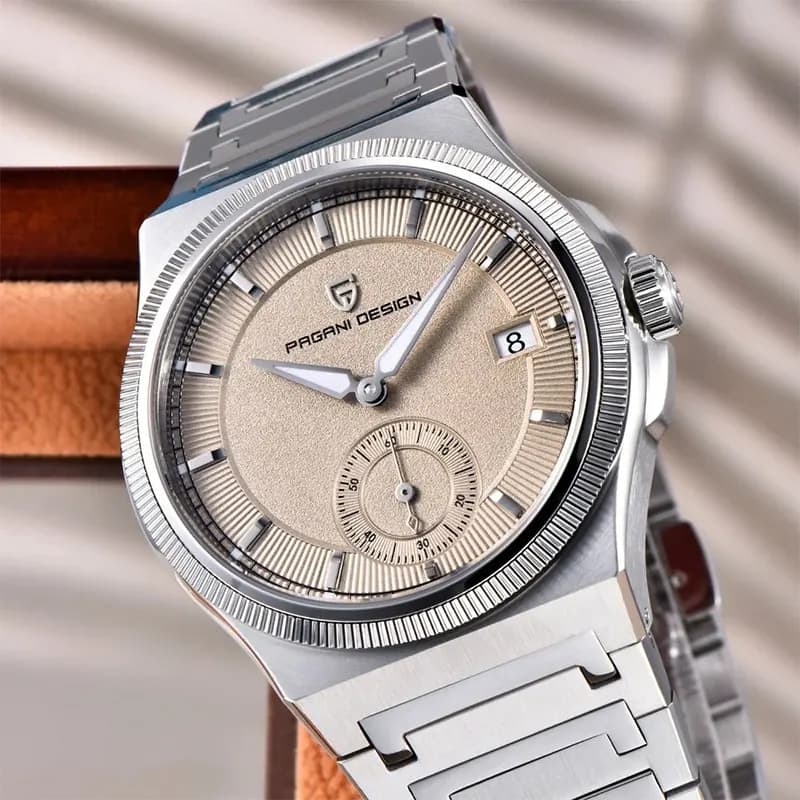 Pagani Design Octagonal Champagne Textured Dial Automatic Men's Watch | PD-YS029