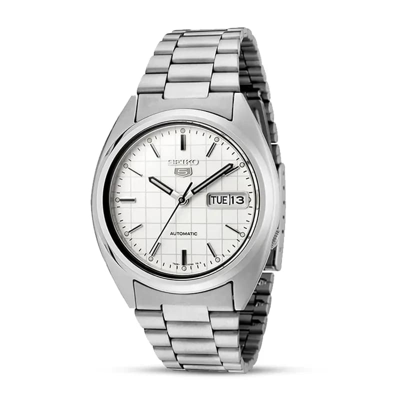 Seiko 5 Automatic White Dial Day Date Men's Watch | SNXF05K