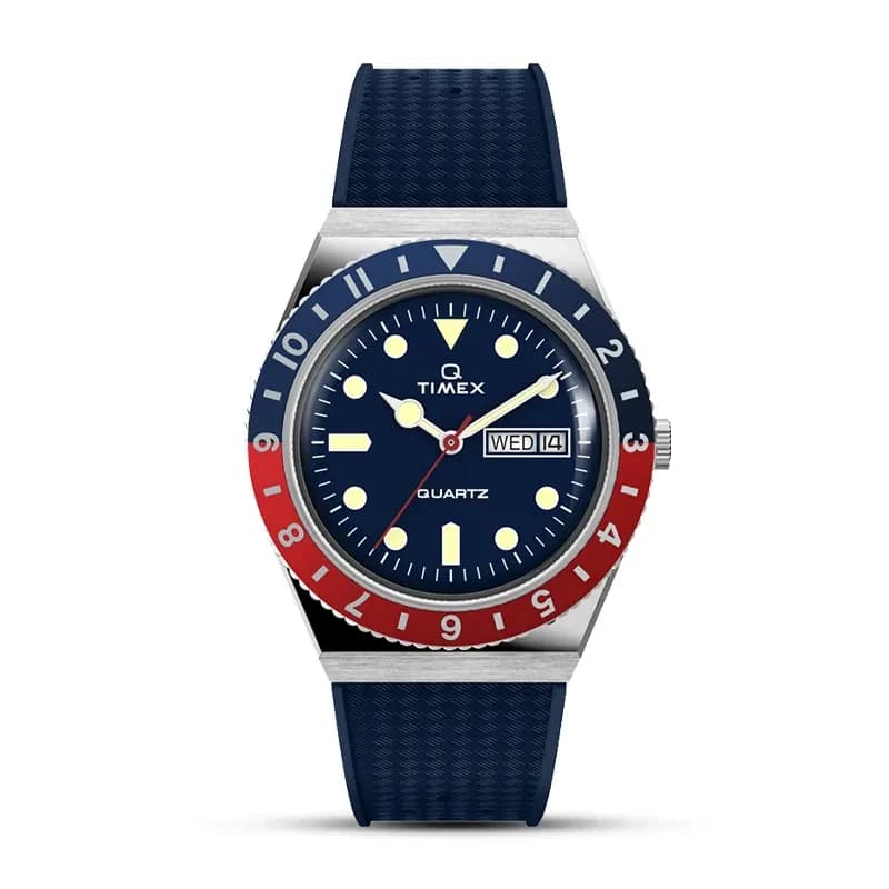 Q Timex Reissue Blue Dial Pepsi Bezel Men's Watch | TW2V32100