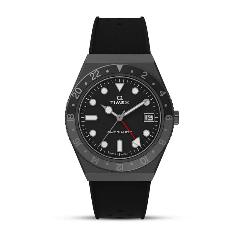 Q Timex 1979 Reissue GMT Black Dial Men's Watch | TW2V38200