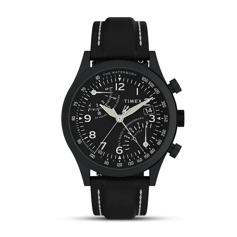 Timex Waterbury Traditional Fly Back Black Dial Men's Watch | TW2W48000