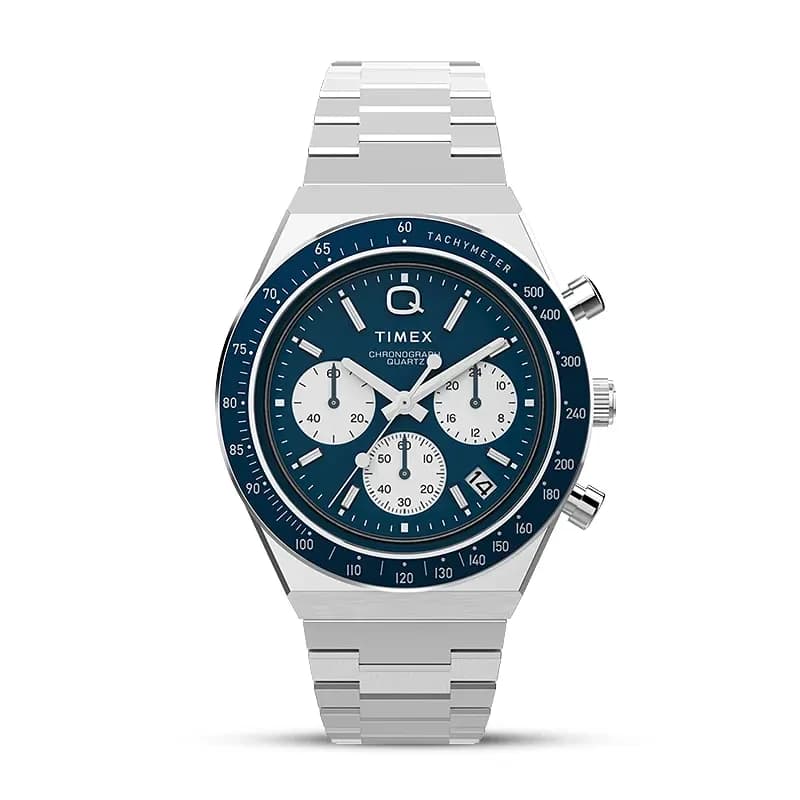 Q Timex Chronograph Tachymeter Blue Dial Men's Watch | TW2W51600