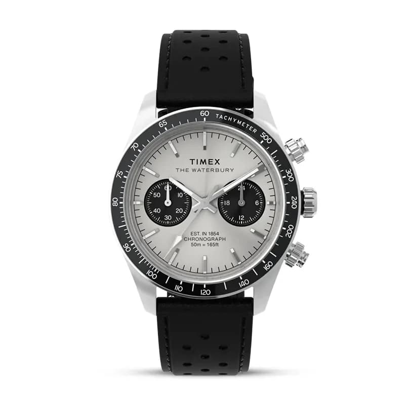 Timex Waterbury Heritage Chronograph Silver Dial Men's Watch | TW2Y19300
