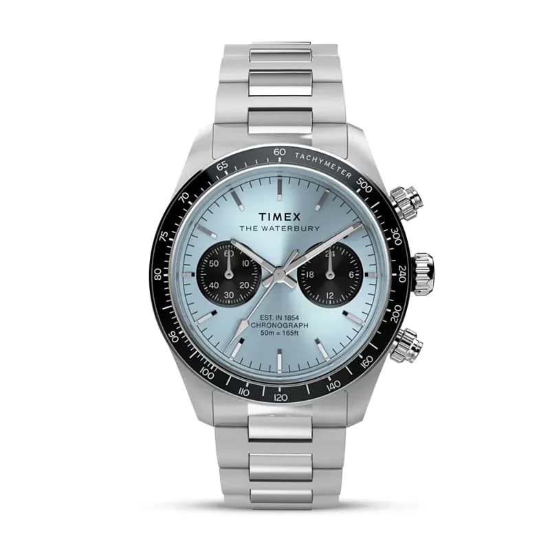 Timex Waterbury Heritage Chronograph Ice Blue Dial Men's Watch | TW2Y70500
