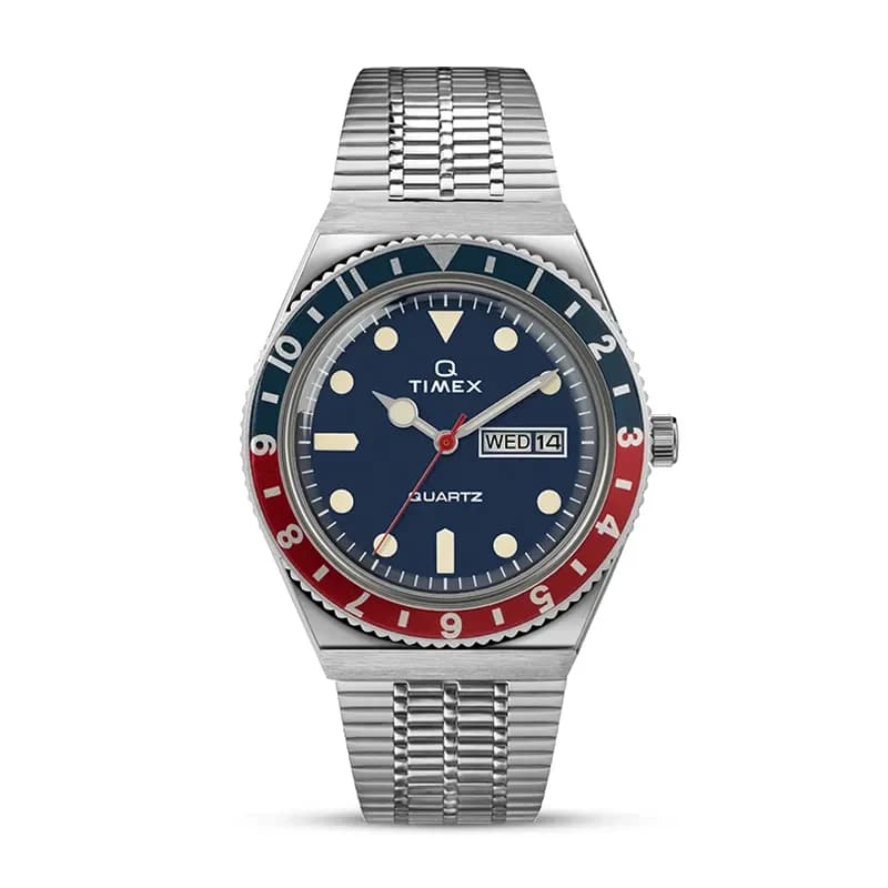 Q Timex Reissue 38mm Pepsi Bezel Blue Dial Men's Watch | TWEG26300