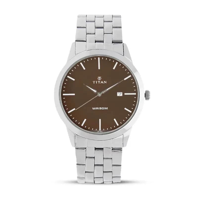 Titan 1584SM05 Workwear Brown Dial Men's Watch