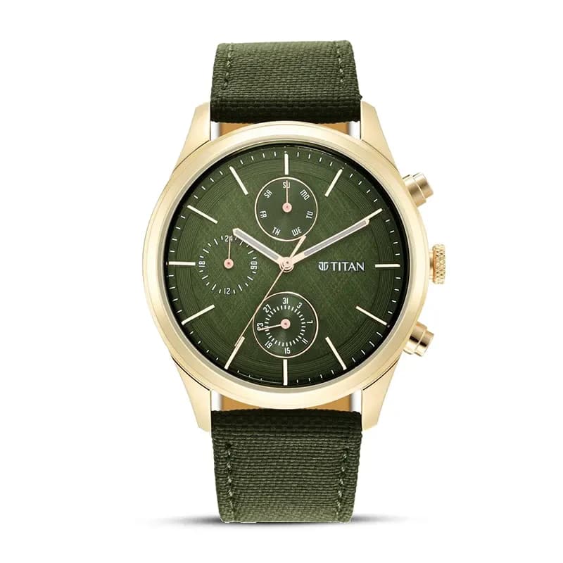 Titan Workwear Multifunctional Splash Green Dial Men's Watch | 1805WP01