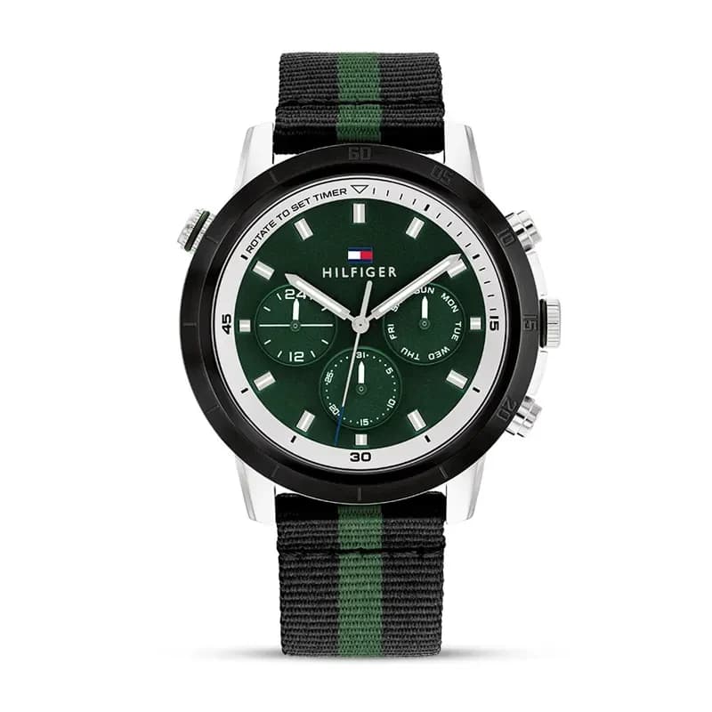 Tommy Hilfiger Troy Multifunction Green Dial Men's Watch | 1792107