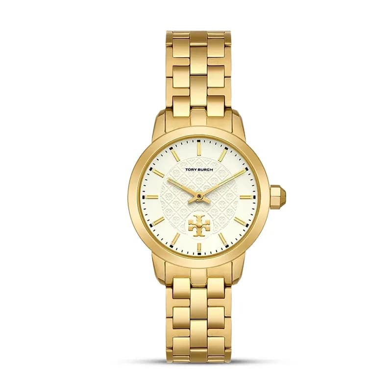 Tory Burch Beige Pattern Dial Gold-Tone Ladies Watch | TBW1053