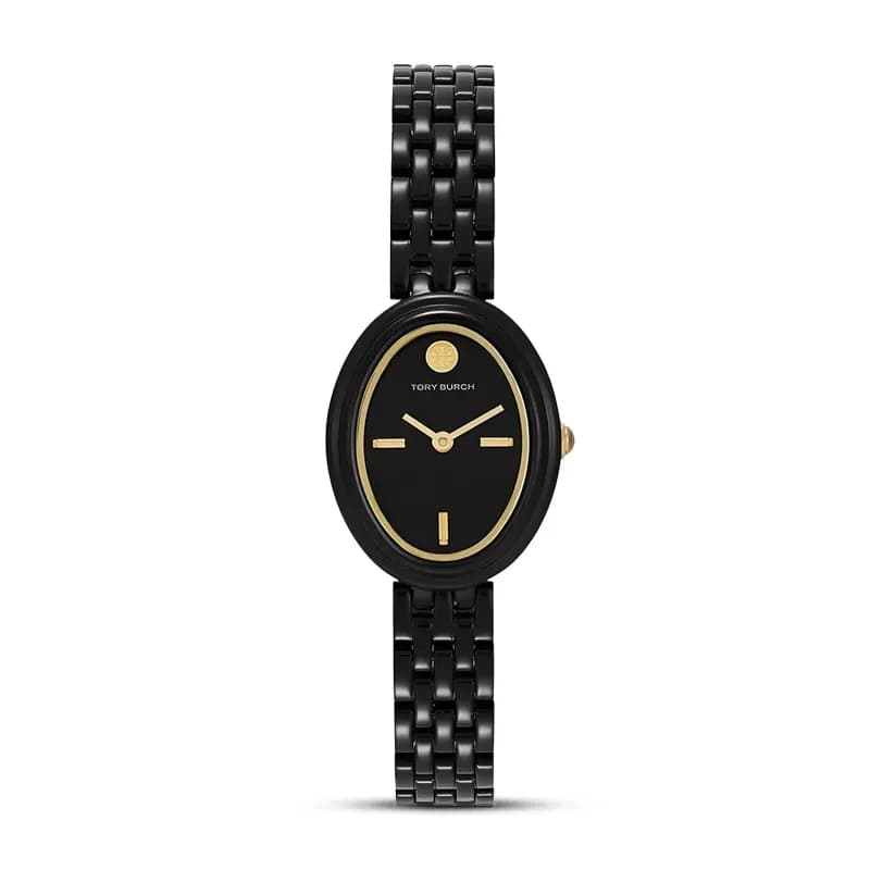 Tory Burch The Oval Black Dial Ladies Watch | TBW6035