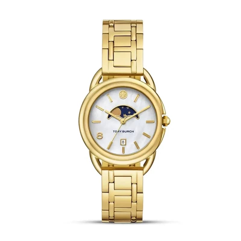 Tory Burch The Miller Celestial Moon Phase Dial Gold-Tone Ladies Watch | TBW7229