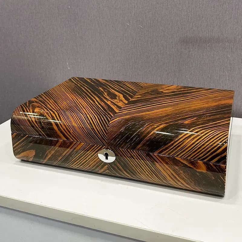Luxury Wooden Watch Storage Box – 10 Slot High Gloss Organizer with Lock